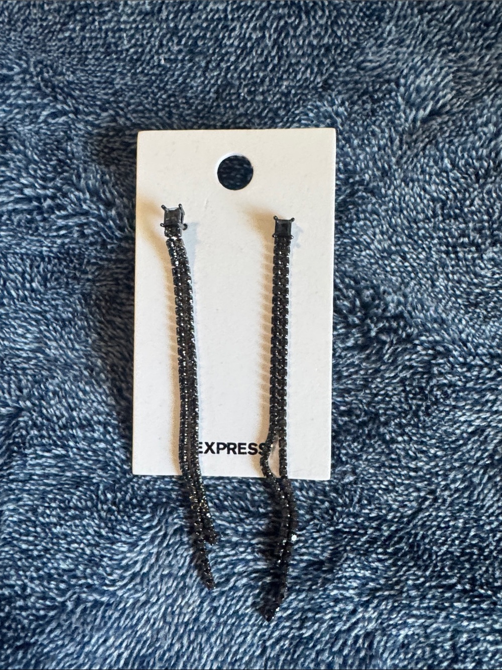 Express Gunmetal Black Sparkle Dangle Earrings
